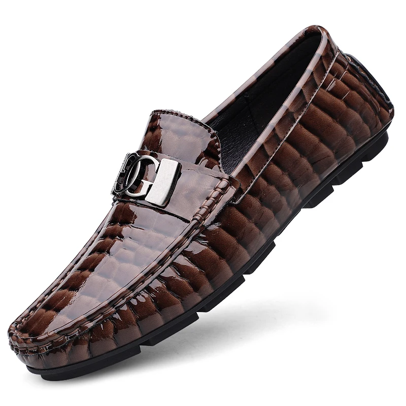 Spring Autumn Mens Patent Leather Shoes Men Loafers Luxury Slip On Loafer Shoes Size 38-45 Dropshipping 3