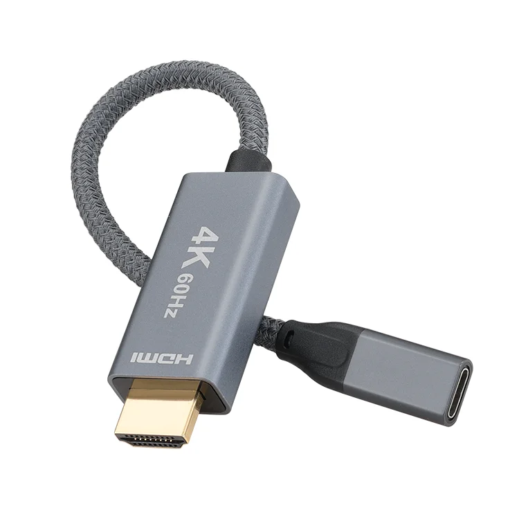  Basesailor Adaptador de cable USB-C hembra a HDMI macho,  convertidor de entrada tipo C 3.1 a salida HDMI, adaptador 4K 60Hz USBC  Thunderbolt 3 para MacBook Pro, Mac Air, Chromebook, Pixel