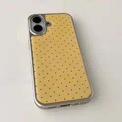 Yellow Background Black Polka Dot Minimalist Cute Phone Case - Galaxy S23 Ultra (Only case A)