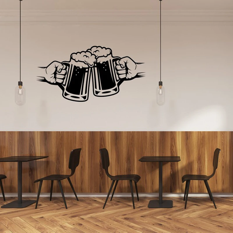 Пивная настенная наклейка, пивная настенная наклейка, украшение для бара, виниловая пивная настенная картинка, наклейка для влюбленных пива A672