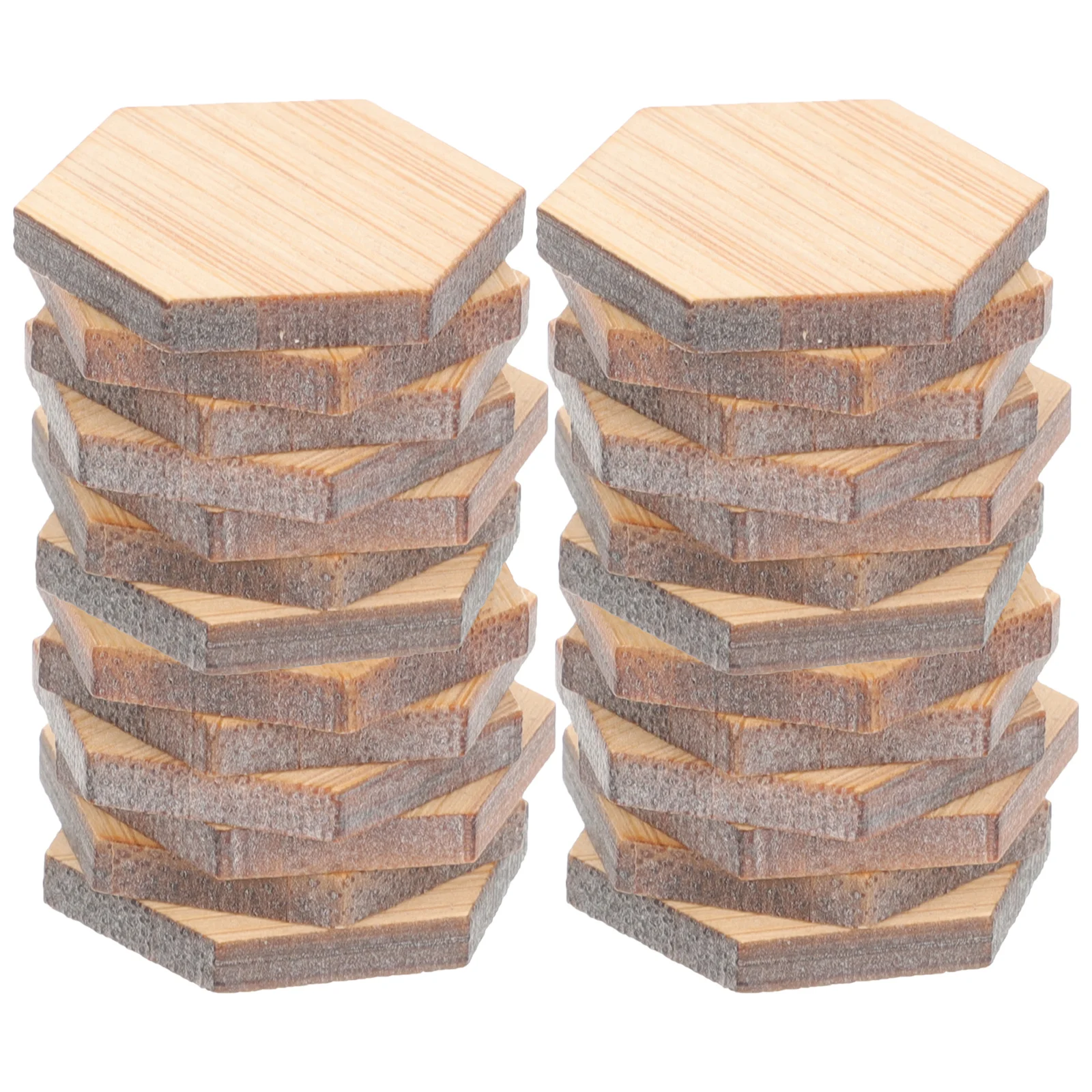 

24 Pcs Mini Furniture Hexagon Floor Miniature Floorboards House Flooring Decorations Bamboo Slices