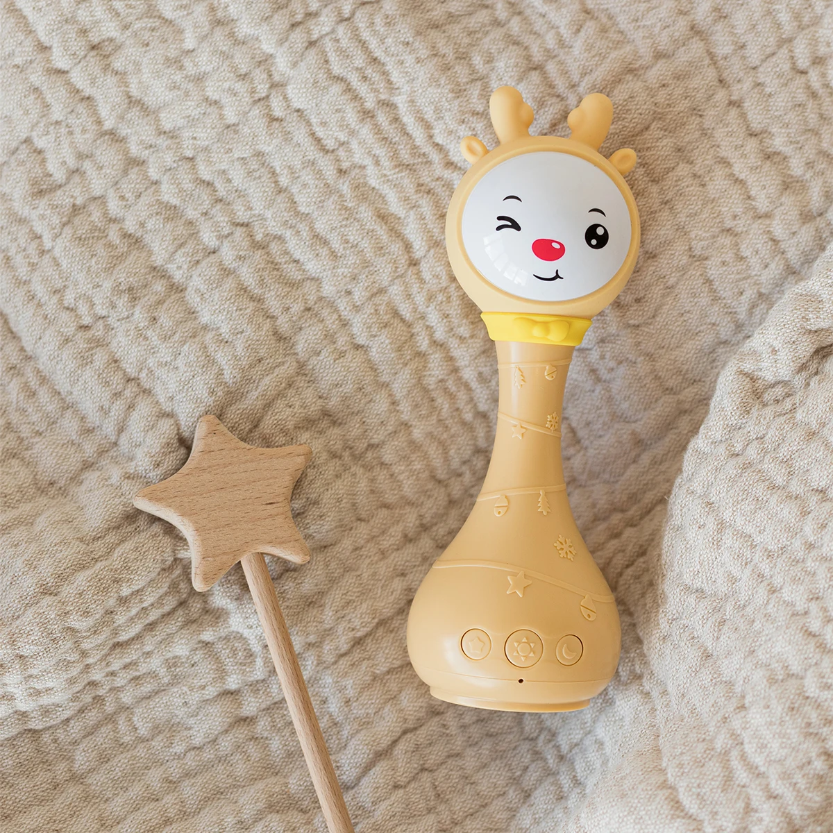 خشخيشة أطفال موسيقى وضوء مستشعر لون