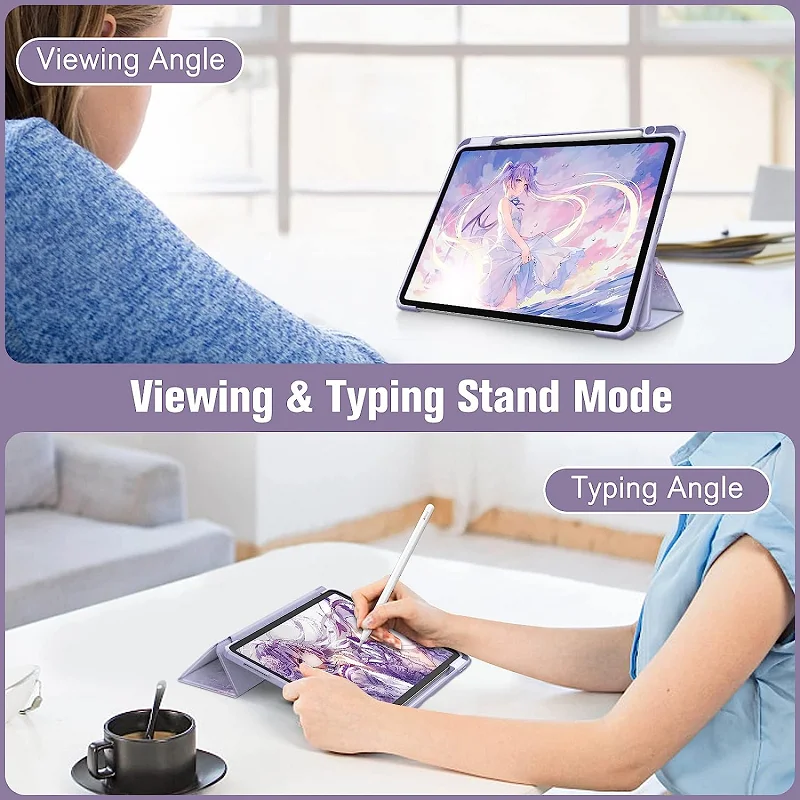 Elegant Protective Tablet Cover with Auto Wake/Sleep and Built-in Pencil Holder