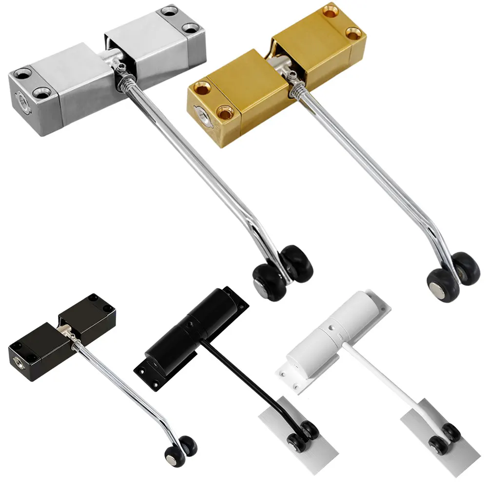 Adjustable Automatic Spring Door Closer Stainless Steel Surface Door Closers Punch-Free Cushioning Light Closers Silent