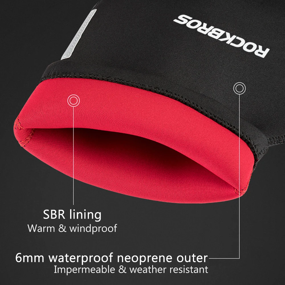 ROCKBROS Winter Bicycle Handlebar Warm Gloves Windproof Bike Mittens Neoprene Handlebar Mittens Hand Warmer Waterproof Bar Glove 4