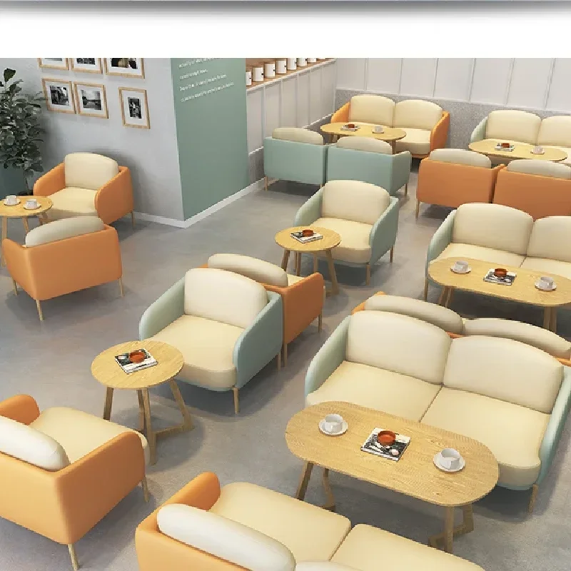 Coffee shop milk tea dessert shop cake table and chair combination leisure negotiation reception area booth sofa
