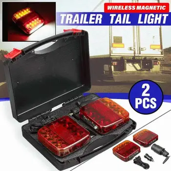 Car LED Tail Lights Wireless Magnetic Trailer Taillight Kit with Lasting Battery Weatherproof Car Lights for Trucks Boats RVs 1