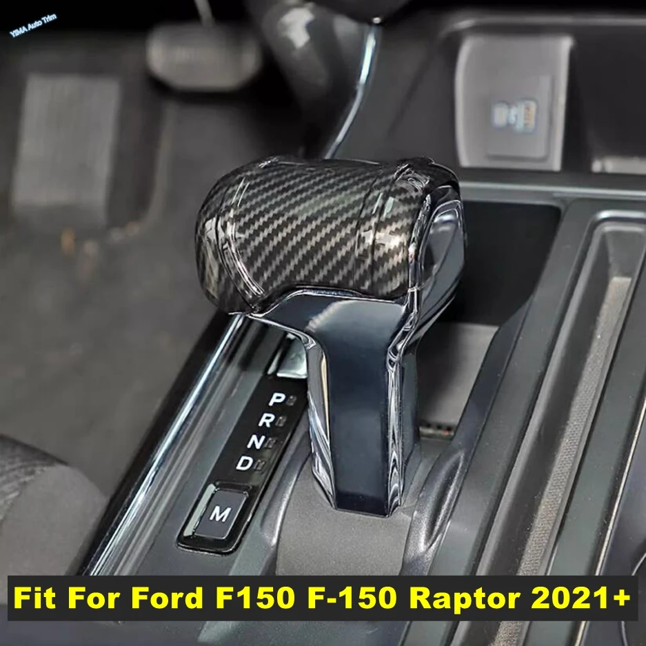 

ABS Carbon Fibre Steering Wheel Button Frame Gear Head Knob Cover Interior Accessories For Ford F150 F-150 Raptor 2021 2022 2023