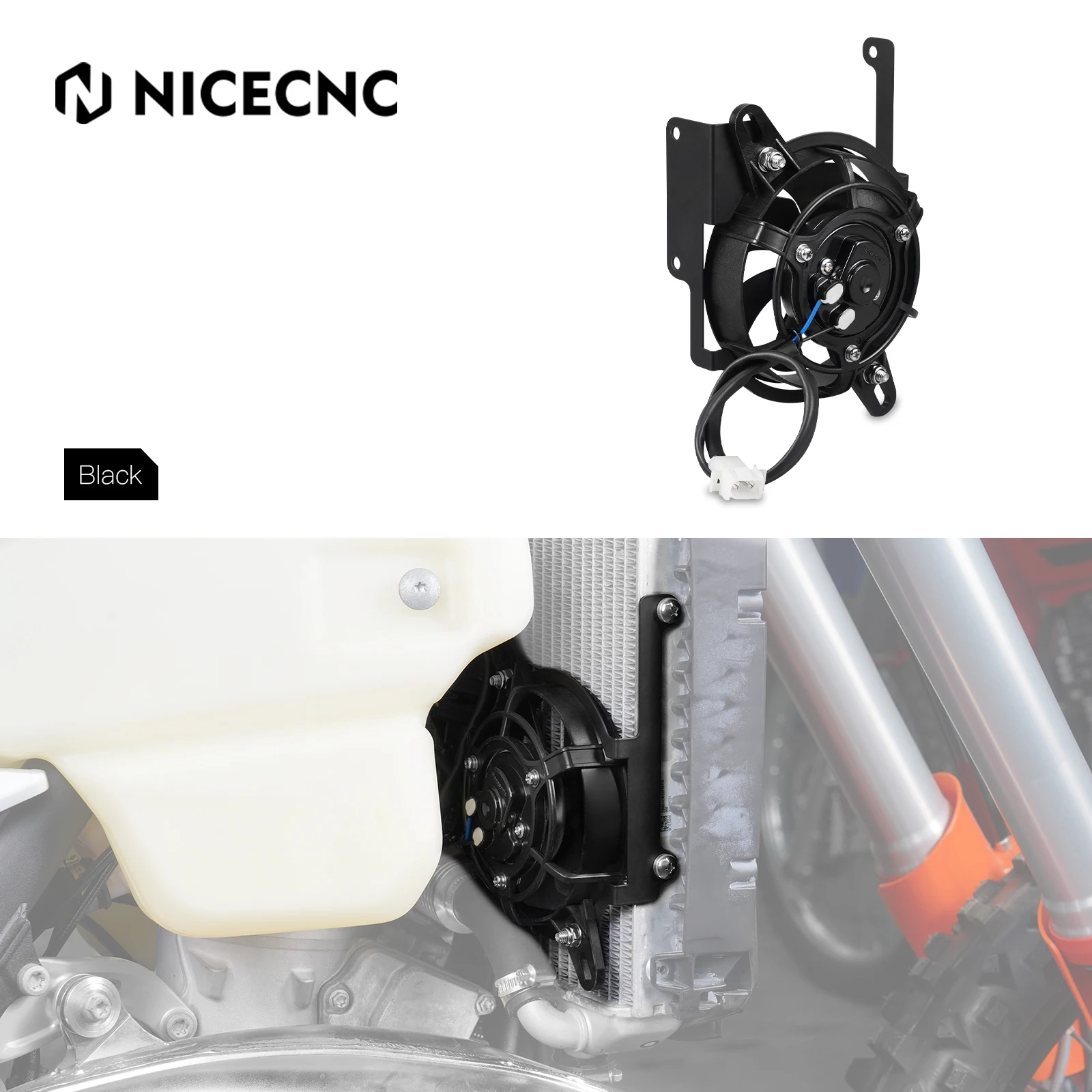 12V Electric Radiator Cooling Cooler Fan Bracket For KTM EXC EXCF XCW XCF-W XW-F 300 250 350 150 500 SX XC XCF SXF 23-24