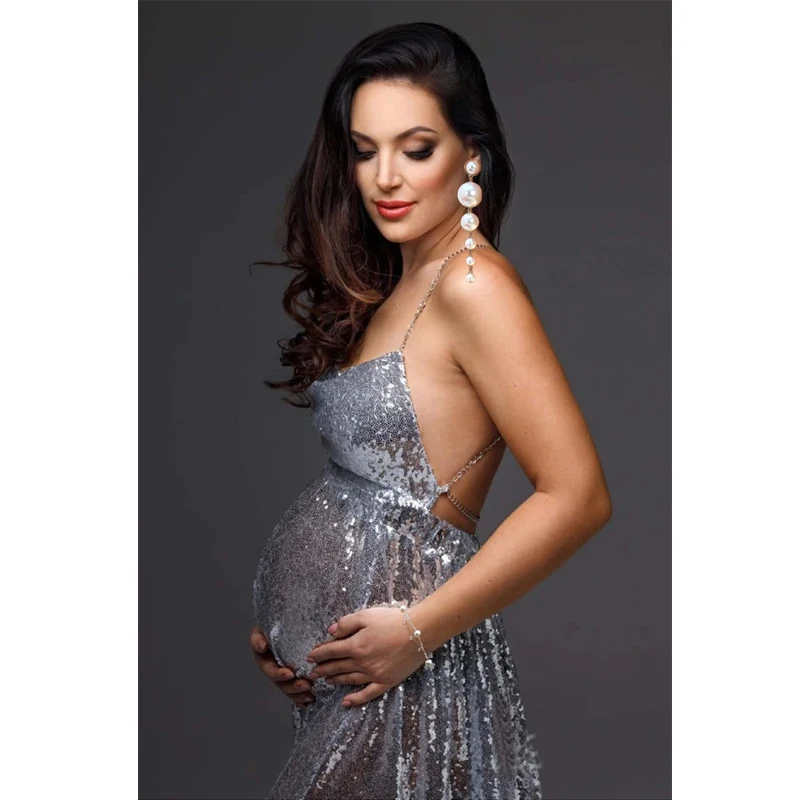 new-bling-maternity-dresses-for-photo-shoot-maxi-gown-sexy-pregnant-women-sequins-split-off-shoulders-long-pregnancy-dress