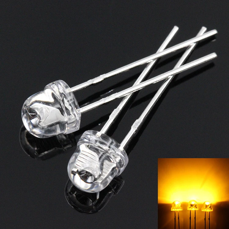 100 Pcs 5mm Blue LED Diode Lights - Clear Transparent Diodes LEDs