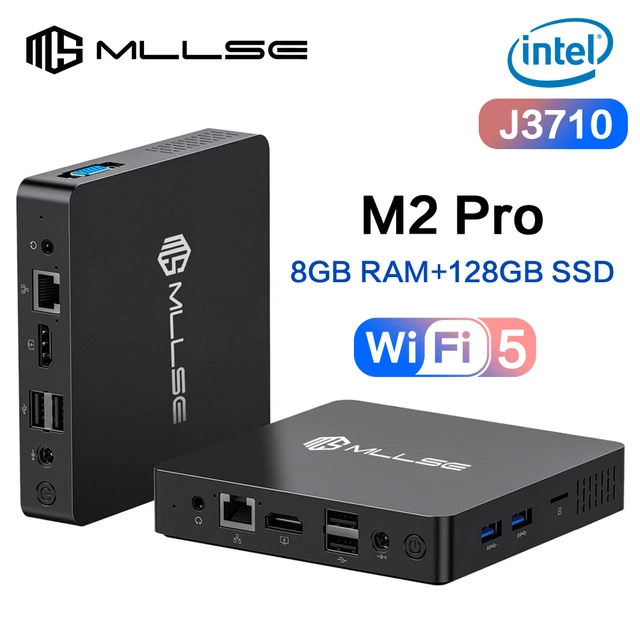 Mini PC MLLSE M2 Pro Intel Gemini Lake Intel J3710 8 Go de RAM 128 Go de ROM WiFi double bande 5 Bluetooth 4.2 USB 3.0 Mini ordinateur 1