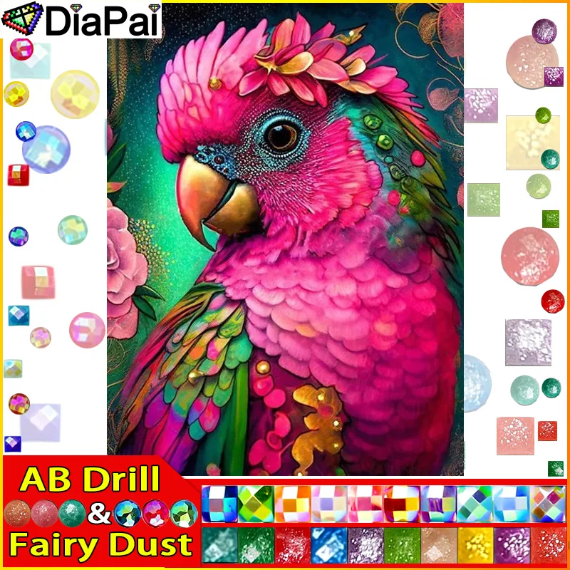 Fairy dust AB square/round drill 5D DIY diamond painting parrot flower embroidery cross stitch full rhinestone decor diamond painting diamond art painting kit diamond painting set