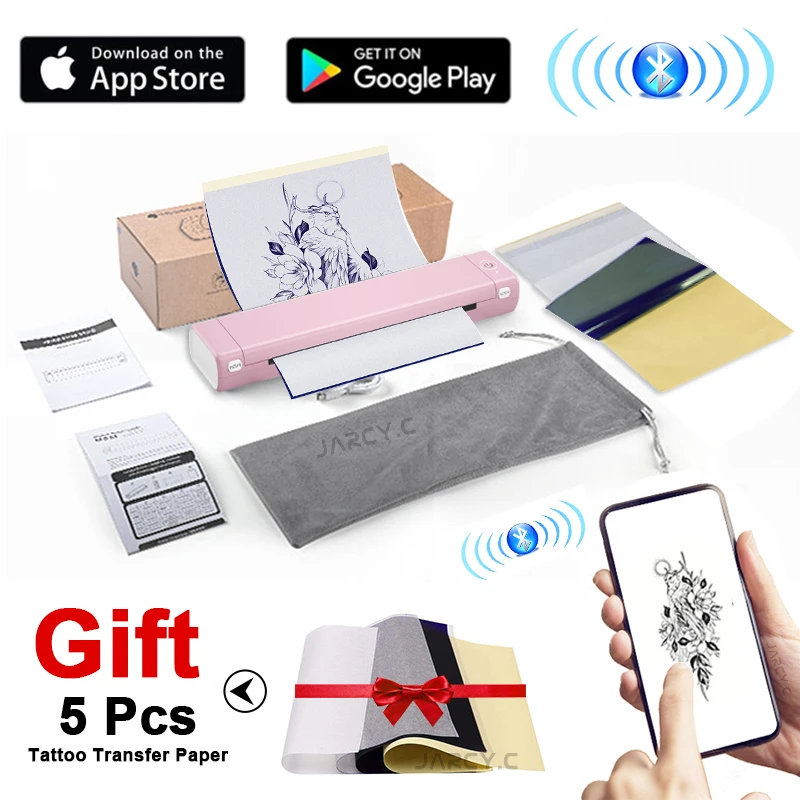 

Портативный беспроводной термопринтер для татуировок, мини Bluetooth A4, портативный телефон