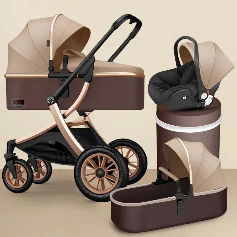 Baby stroller 3 in 1 High Landscape Stroller Reclining Baby Carriage with car seat Foldable Stroller Bassinet Puchair Newborn