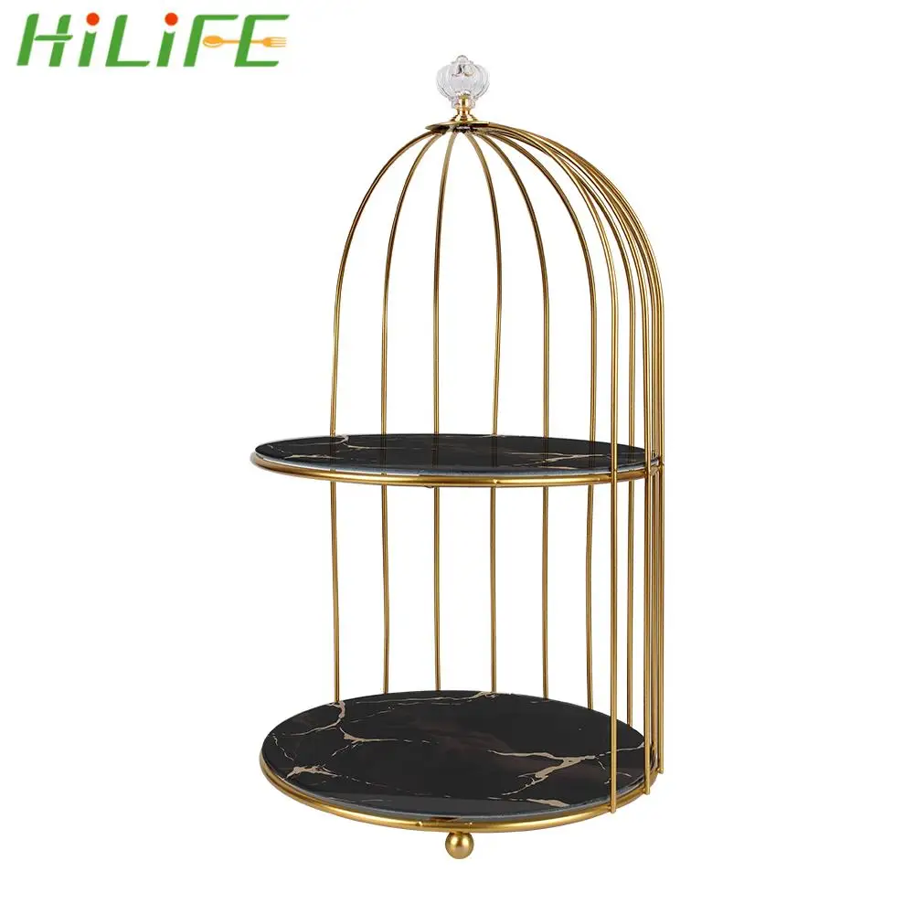 

Bird Cage Rack Finishing Table Rack Light Luxury Storage Rack Skin Care Product for Bedroom or Bathroom Nordic Style
