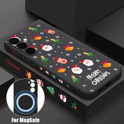 Festive Santa & Elk Magnetic Phone Case with Magsafe Wireless Charging Compatibility - Samsung S25 FE (A623 Black)