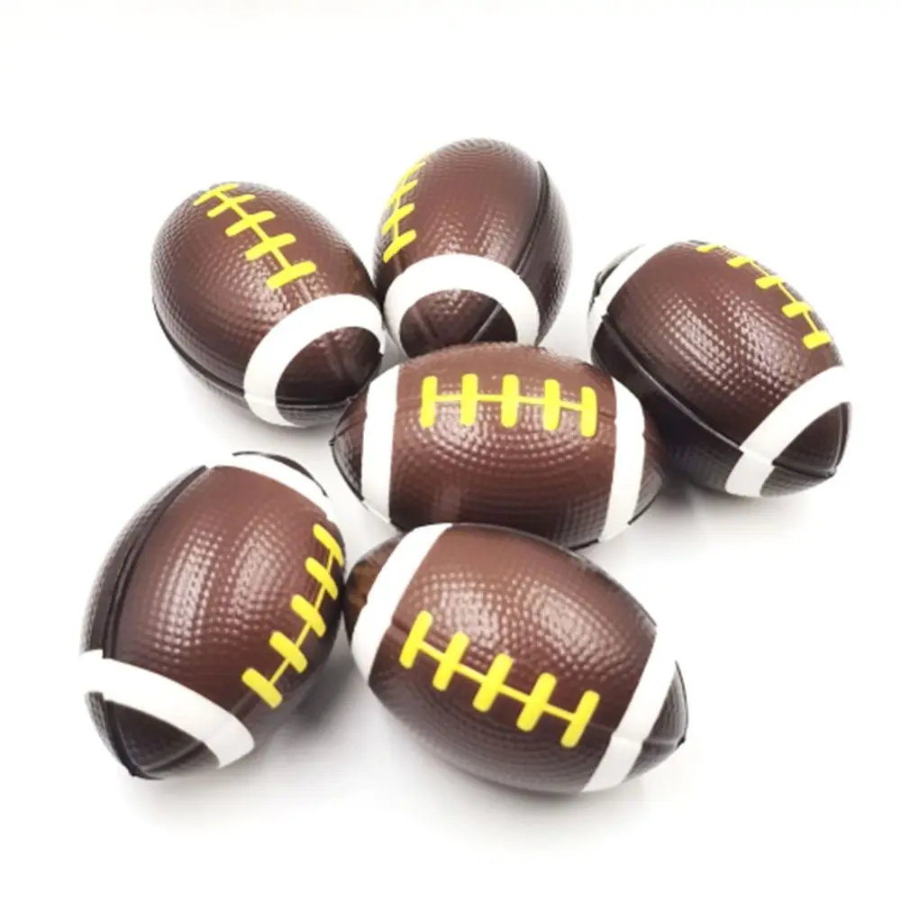 

4Pcs Slow Rebound Soft American Rugby Pressure Ball Mini Brown Squeeze Game Ball Soft PU Sports Rugby Football Outdoor Sports