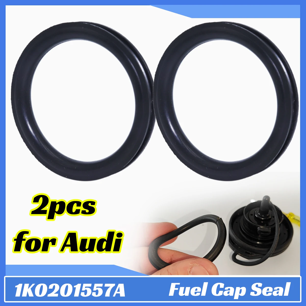 Tank Cap Seal 2pc Audi TT 8J MK2 Fuel Filler Neck Gas Gasket O-ring Rubber Repair Kit Accessories Engines Washer V Shape Car fuel tank cap