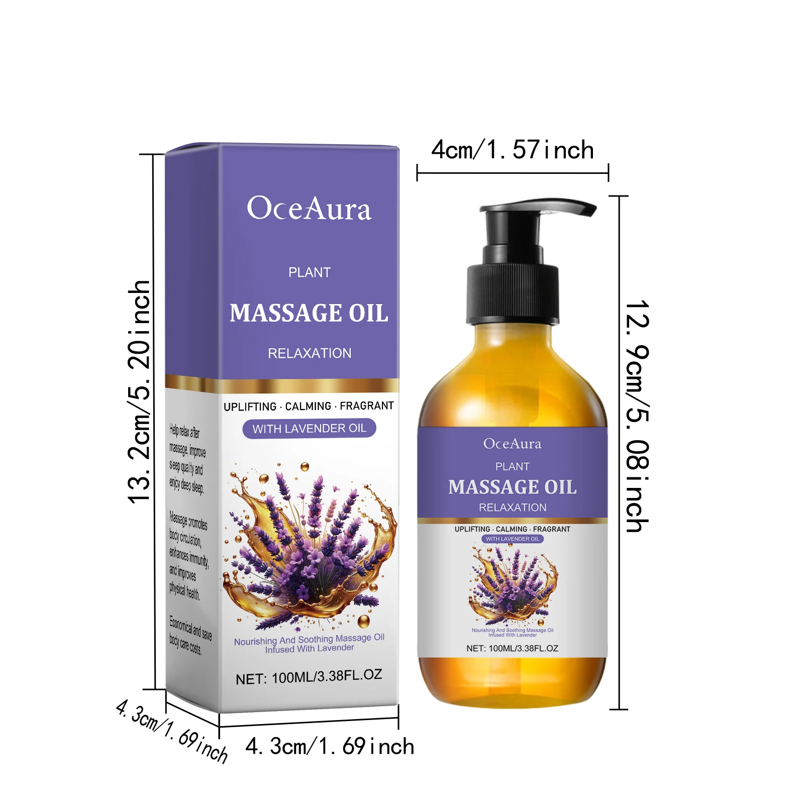 Lavender Essential Oil Moisturizing Body Skin Smoothing Soft Stress Relief Muscle Sore Help Sleep Spa Relaxing Massage Oil Sb433fafdeabe44fcb6006e3757c08a82n
