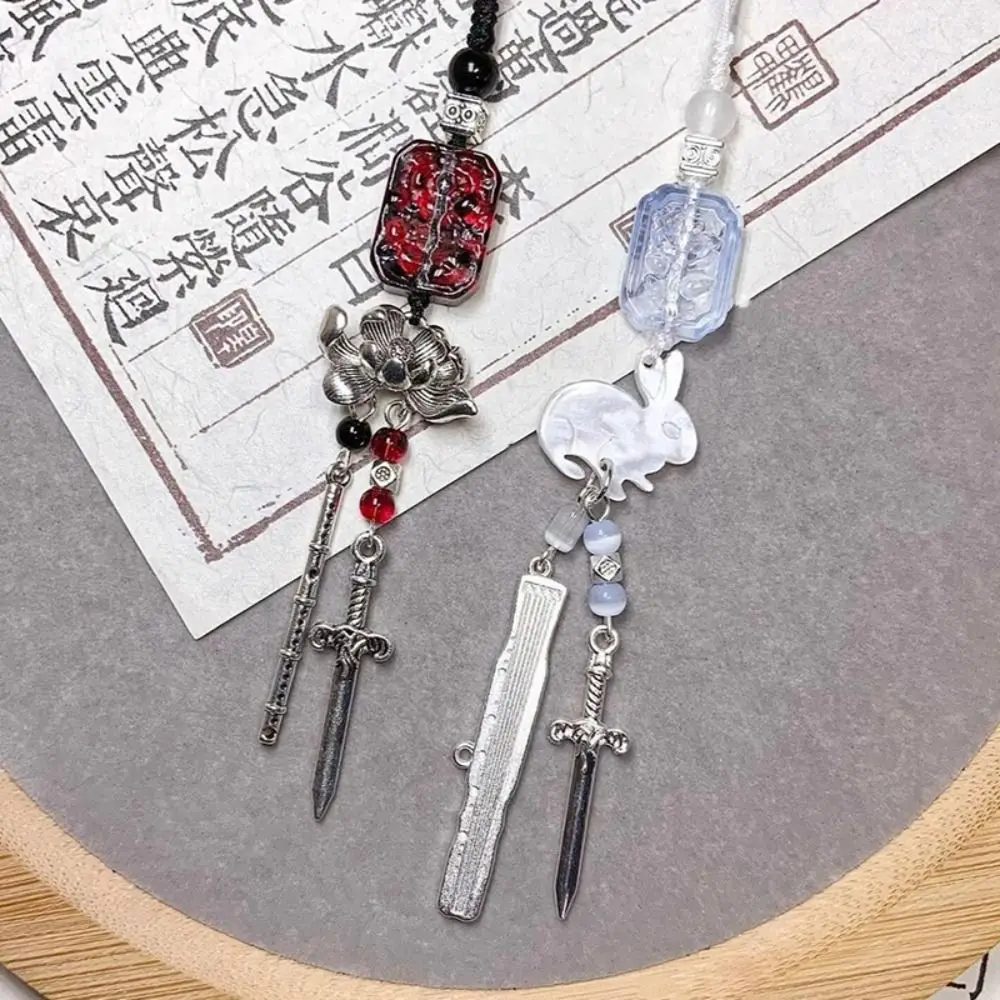 창의적인 중국 미학 비즈 폰 참 DIY 분실 방지 폰 체인 선물 레진 폰 액세서리