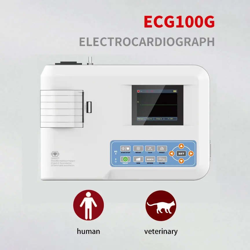 

ECG100G ECG Machine Single Channel 12 Leads EKG Monitor Digital Electrocardiograph with Printing Software CONTEC