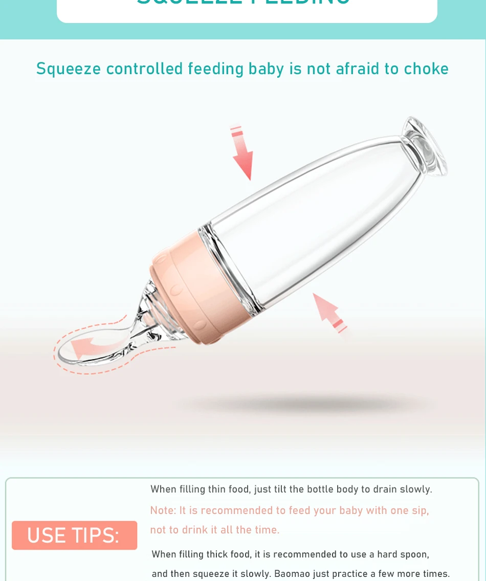 2025 Nouveau-né Bébé Pressant Biberon Silicone Formation Riz Cuillère Infantile