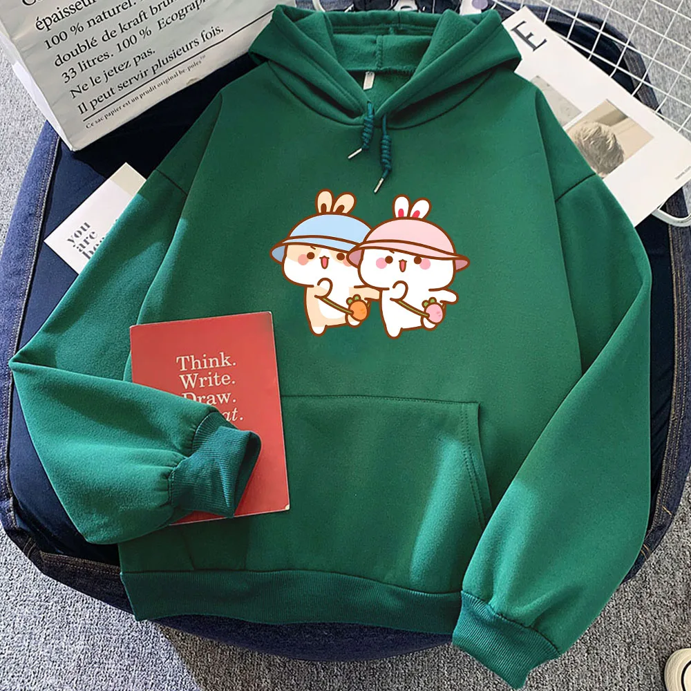 Rabbit Eating Carrot Printed Hoodies Cartoon Graphic Printing Sweatshirt for Girls Winter Women/Men Clothes Winter Soft Pullover