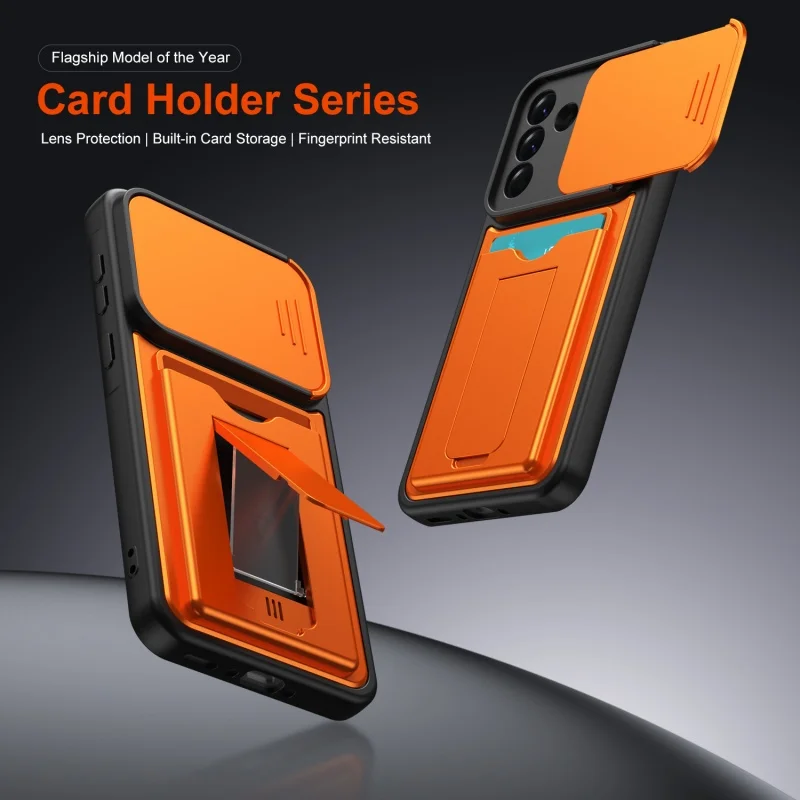 Enhanced Phone Case with Card Slot and Push Window Cover