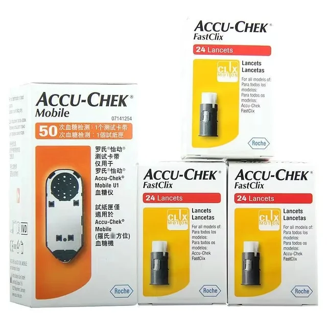 Accu-Chek Mobile Blood Glucose 50pcs Test Strip + 72s Fastclix Lancets