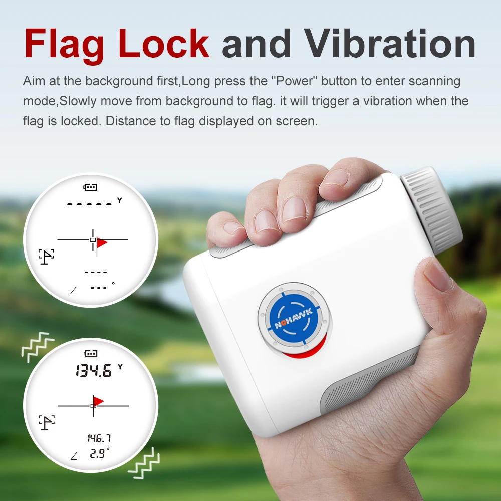 Golf Laser Rangefinder with Slope Switch Flag Locking Vibration and Magnet 6X Ma