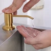 500ML Gold Liquid Soap Dispenser Kitchen Sink Countertop Stainless Steel Built in Hand Soap Dispenser Pump Large Capacity 17 OZ 6