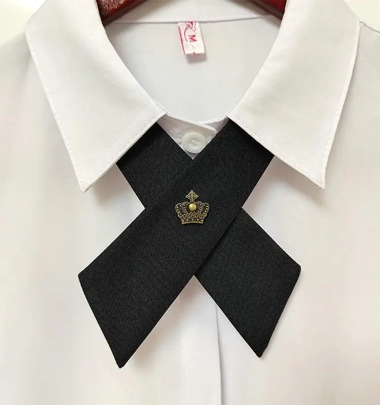 

Crown uniform, collar flower school uniform bow tie female cross graduation photo bachelor's uniform bow tie