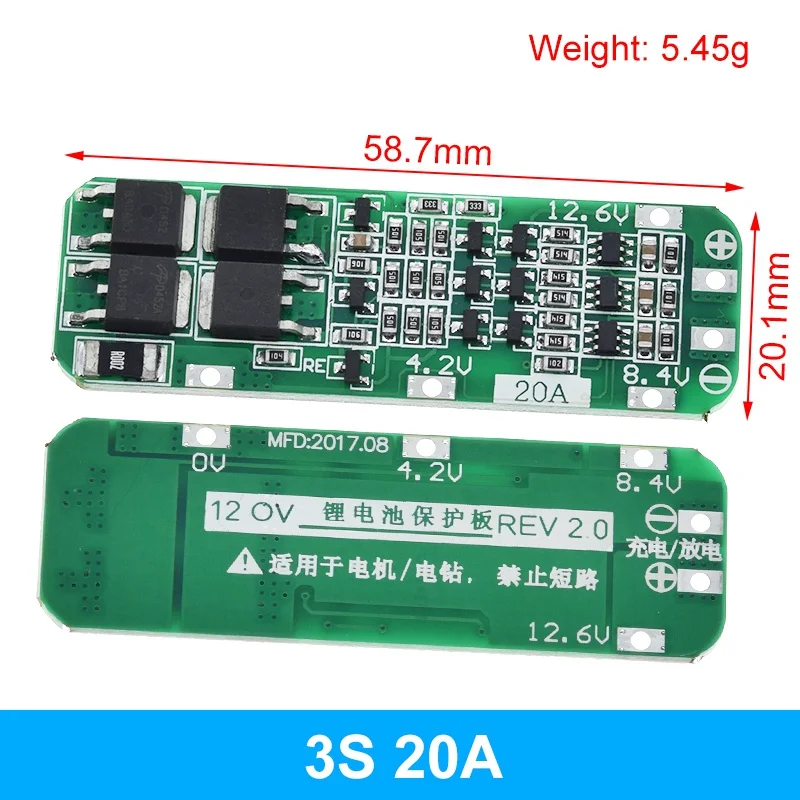High-Capacity Li-ion Battery Charger Protection Board with Enhanced Balancing