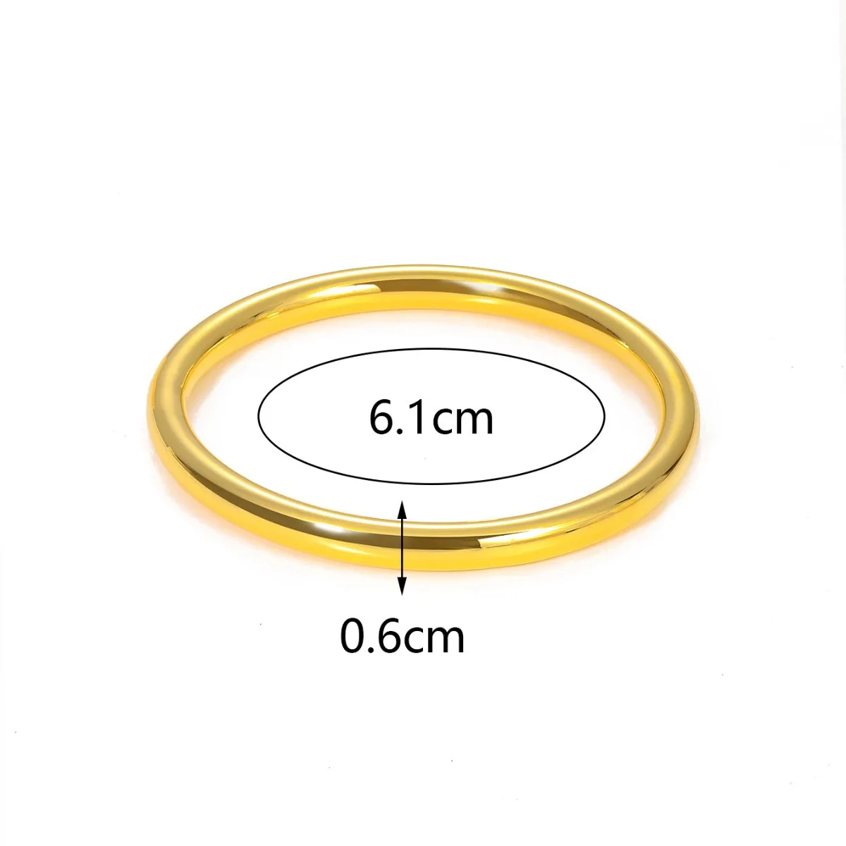 CARLIDANA High End 18K Plain Gold Plated Simple Design Dainty Rings Stainless Steel Trendy Simple Gold Plated Jewelry for Women 6