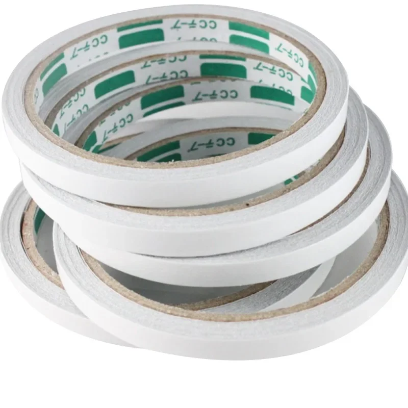 Super Strong Double-Sided Adhesive Tape - 12m, White, for DIY Crafts and Stationery