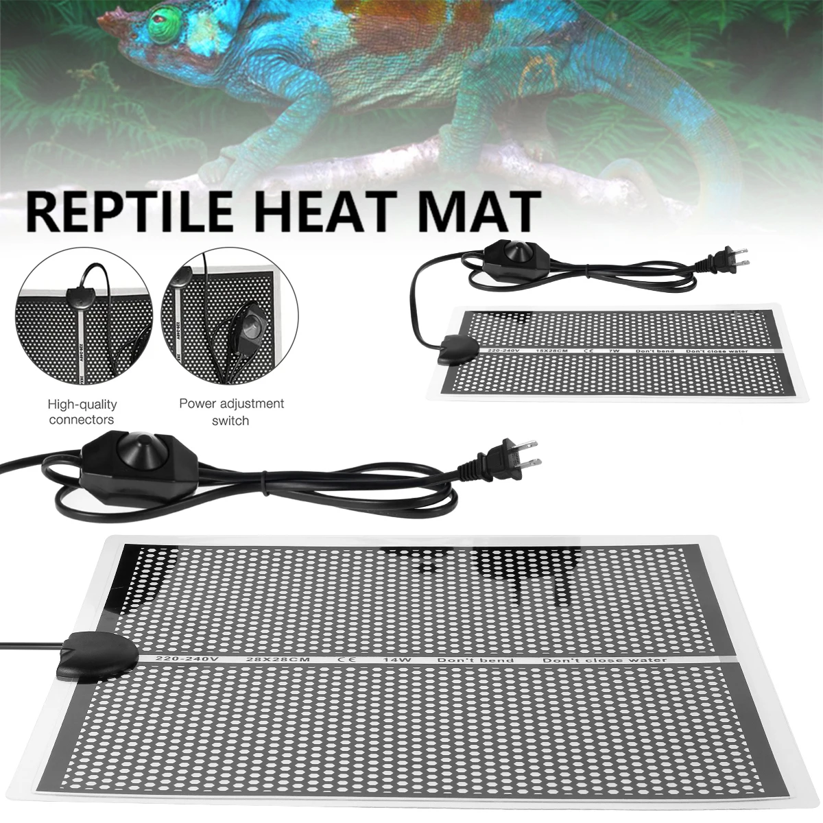 ReptileHeatingPad7WWaterproofReptileHeatMatPetUnderTank