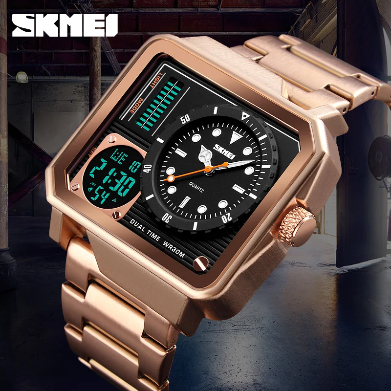 

SKMEI 2022 Digital Men's Watches Large Dial El Light Display Waterproof Chronograph Alarm 12/24 Hour Clock Date Week Relojs1392