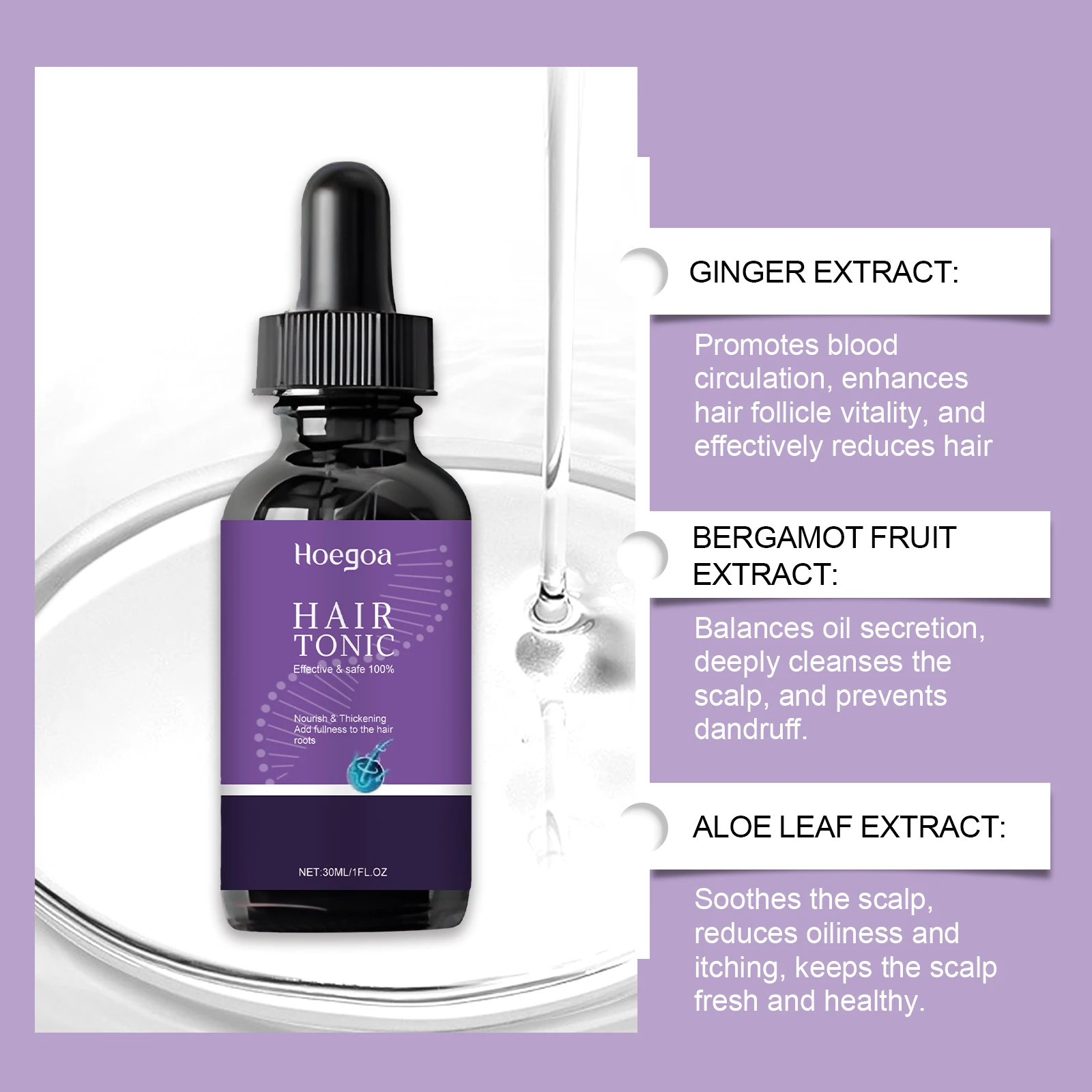 Hair Growth Serum Anti Baldness Treatment Hair Loss Nourishing Scalp Anti-Frizz Strengthening Hair Roots Hair Care Essence 30ml