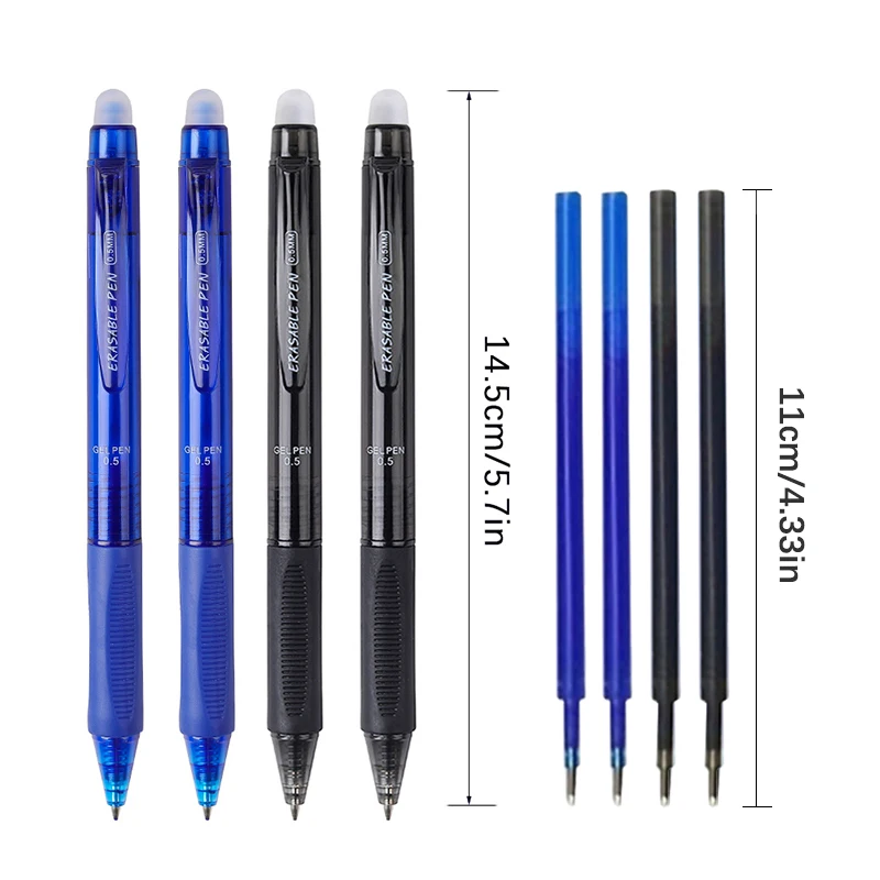 6pen/30refills 0.5mm Large Capacity Erasable Gel Pen Set 6Color Refill Ink Washable Handle Erasable Magic Pen Writing Stationery 6