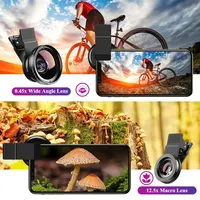 APEXEL Phone Lens Kit 0.45x Super Wide Angle & 12.5x Macro Micro Lens HD Camera Lentes for iPhone Samsung Xiaomi More Cellphones 5