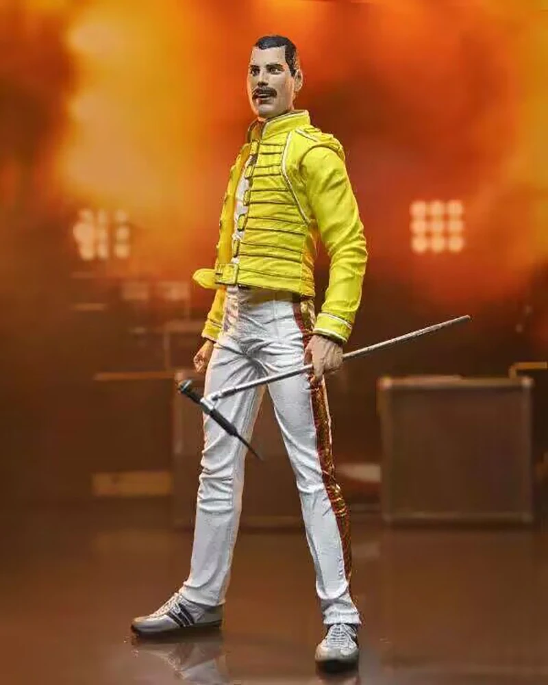 Queen Freddie Mercury Yellow Jacket Action Figure 7” Wembley
