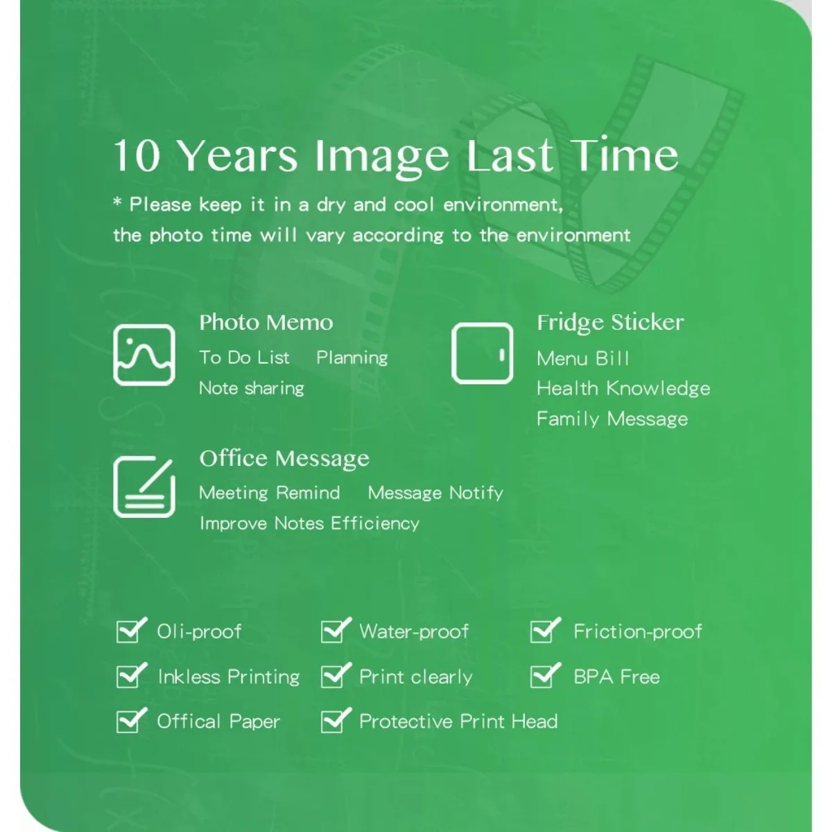 Peripage 77mm Thermal Notes Sticker Paper,10 Years,Self-adhesive White/Color/Label Pattern Sticker Rolls for A9 A9Max Printer