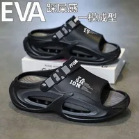 Sandales pour hommes, style slip-on, 2 en 1, été, extérieur, semelle épaisse, antidérapantes, imperméables, chaussures de conduite 2