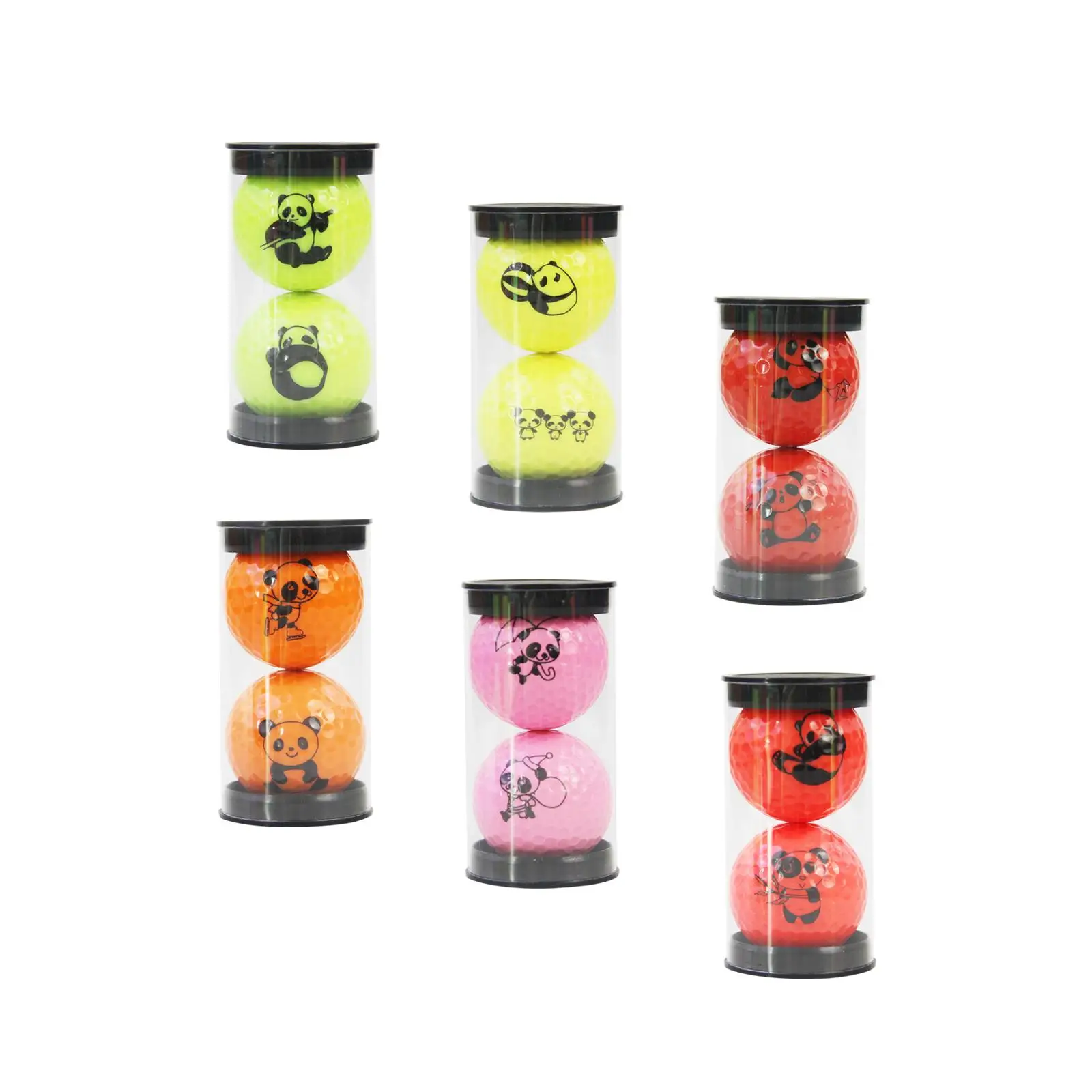 

Мячи для гольфа, 2 шт., мультяшный мяч панды, новинка, подарок, мяч для тренировки, мяч для тренировки для гостиной, двора, дома, спальни