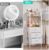 Rolling Makeup Cart Organizer - Floor Skincare Make Up Storage with 3 Drawers, Vanity Organizer Cosmetic Display Cases 2