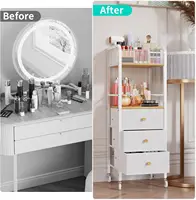 Rolling Makeup Cart Organizer - Floor Skincare Make Up Storage with 3 Drawers, Vanity Organizer Cosmetic Display Cases 2
