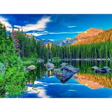  cross language With Frame Diy Kit For Adults Scenery Drawing Acrylic Paint Oil Picture Of Coloring By Numbers Art 