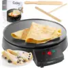 12" Griddle & Crepe Maker, Non-Stick Electric Crepe Pan w Batter Spreader & Recipe Guide- Dual Use for Blintzes Eggs Pancakes 1