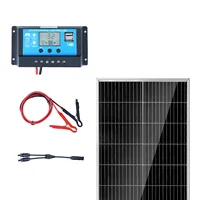 SucceBuy 100W/200W Kit de panneaux solaires monocristallins 12V Module PV monocristallin à haute efficacité IP68 étanche pour camping-car 1